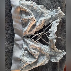 PINK Victoria's Secret Light Gray Lace Bralette